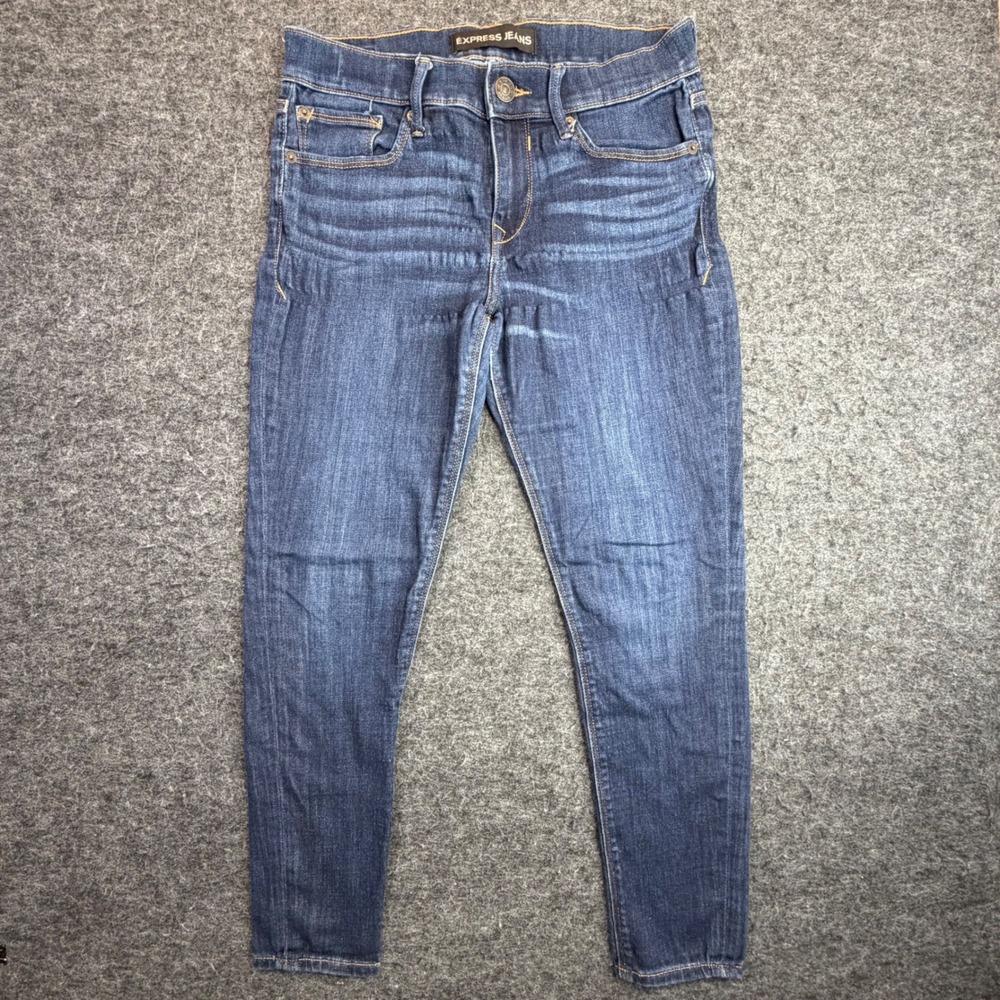 Express Legging Jeans Women 6s Dark Wash Mid Rise Skinny Stretch Denim